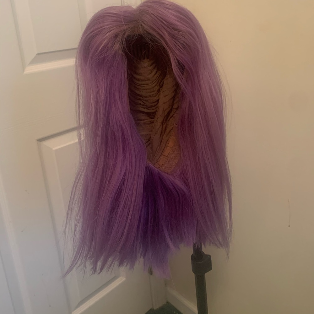 Lilac lace front bob human